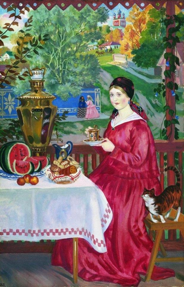 Б.М.Кустодиев. "Купчиха на балконе." (1920г.) Холст, масло