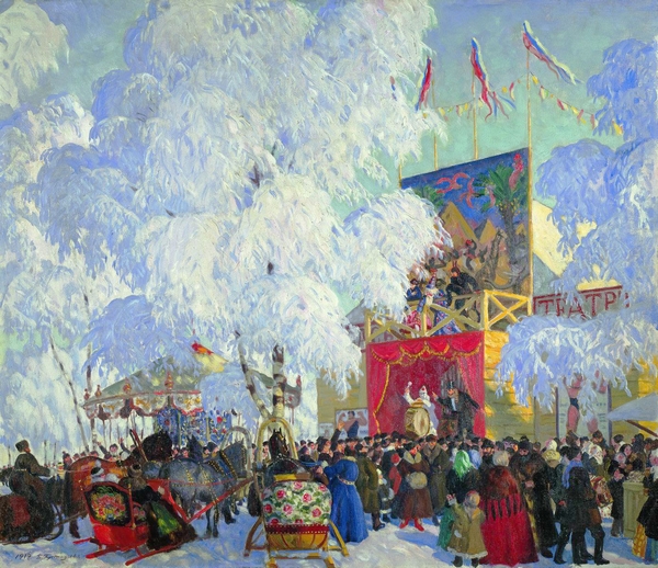 Б.М.Кустодиев. "Масленица", (1916г.) Масло, холст.